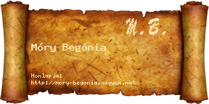 Móry Begónia névjegykártya