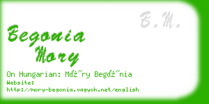 begonia mory business card